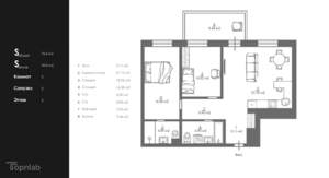 3-к квартира, вторичка, 76м2, 2/14 этаж