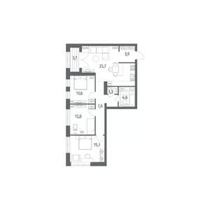3-к квартира, вторичка, 87м2, 2/11 этаж