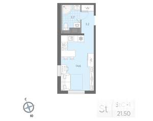 Студия квартира, вторичка, 22м2, 5/22 этаж