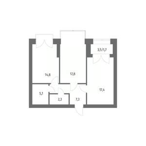 2-к квартира, вторичка, 67м2, 13/13 этаж