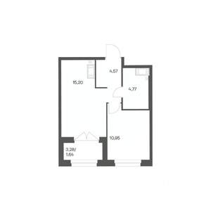 1-к квартира, вторичка, 37м2, 15/24 этаж