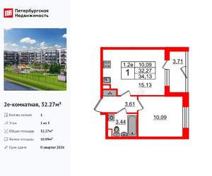 1-к квартира, вторичка, 32м2, 1/5 этаж