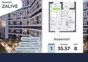 1-к квартира, вторичка, 36м2, 8/13 этаж