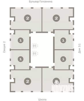 2-к квартира, вторичка, 86м2, 8/15 этаж