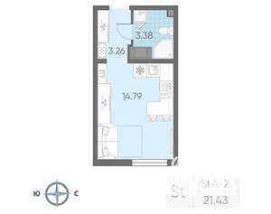 Студия квартира, вторичка, 21м2, 3/23 этаж