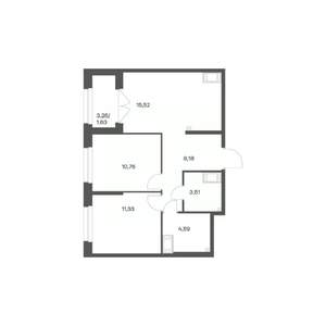 2-к квартира, вторичка, 56м2, 15/24 этаж