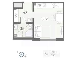 Студия квартира, вторичка, 24м2, 1/4 этаж